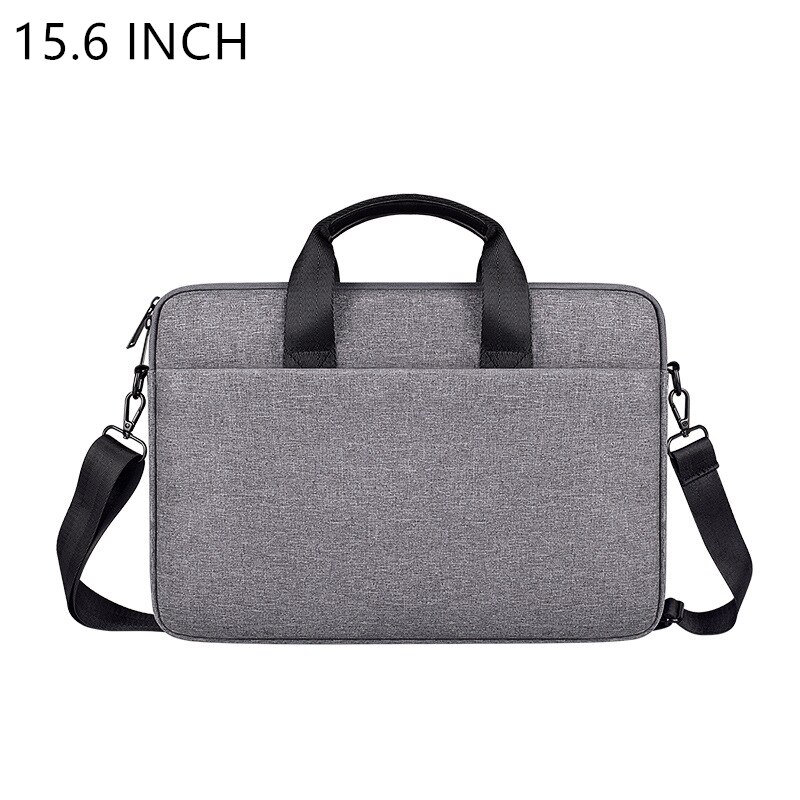 Oyixinger Portable Laptop Briefcase 13.3-15.6Inch Shoulder Computer Bag For Apple Mcabook Xiaomi Huawei Pro Casual Business Bag: DarkGrey 15.6Inch