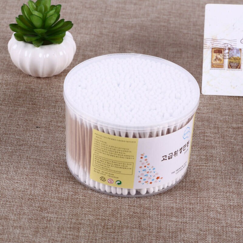 500 Pcs Makeup Disposable Double Tip Cotton Buds Applicator Wooden Swabs Q-tips