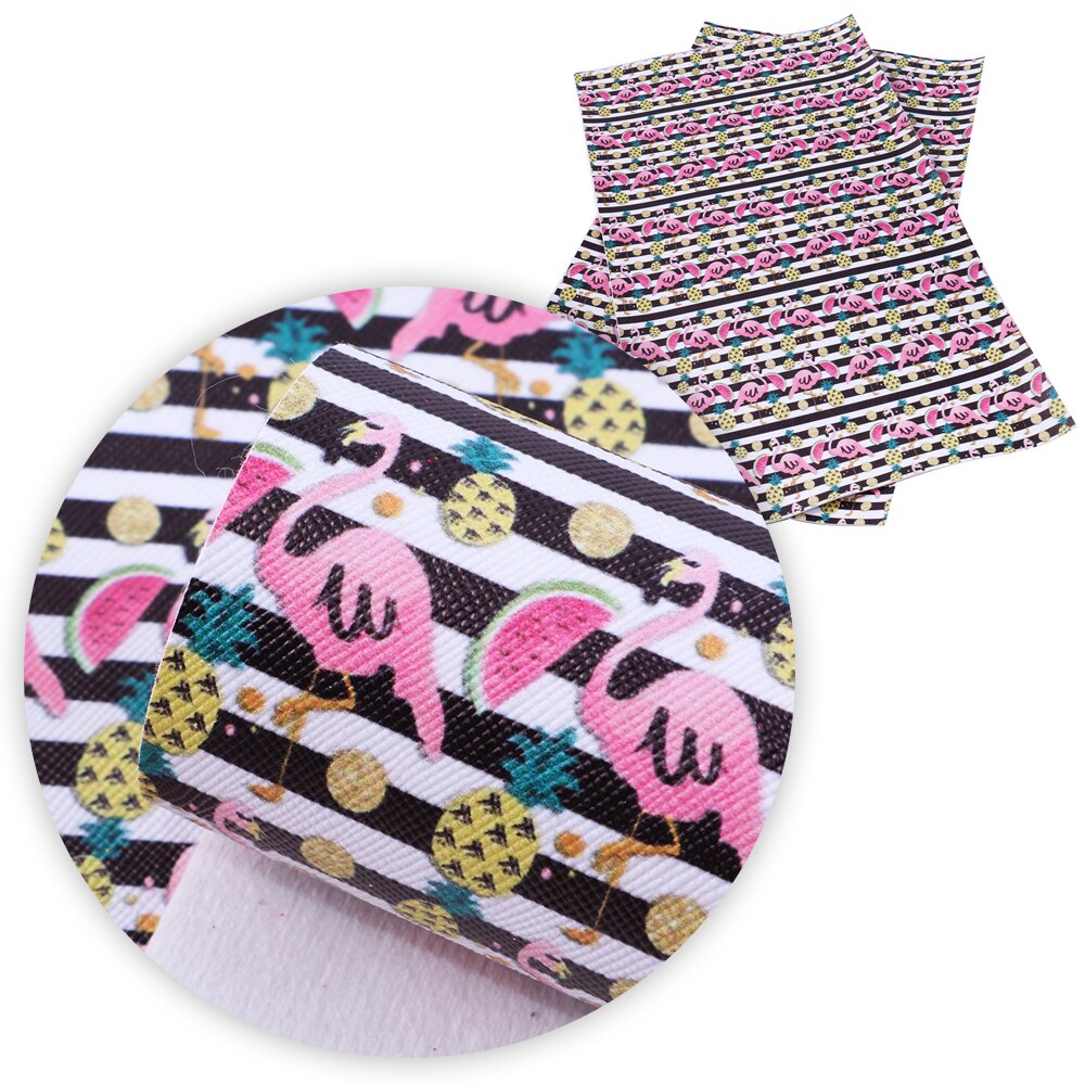 Fruits Theme Faux Leather Sheets Pineapple Strawberry Banana Pattern Printed Synthetic Leather Fabric Sewing Materials Crafts: 1075894001