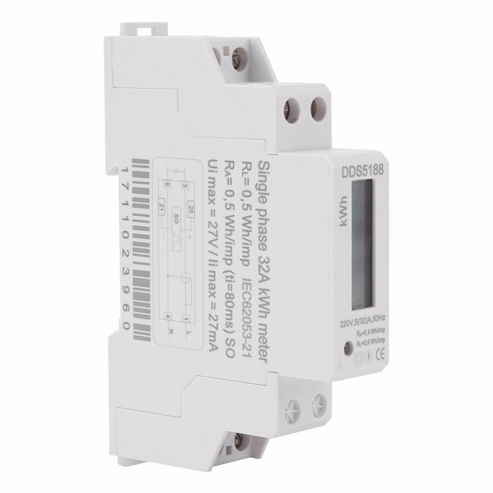 Single phase Electric Meter LCD 220V Single phase DIN-Rail Electric Meter 5-32A Electronic KWh Meter Electric Measurement Tool.