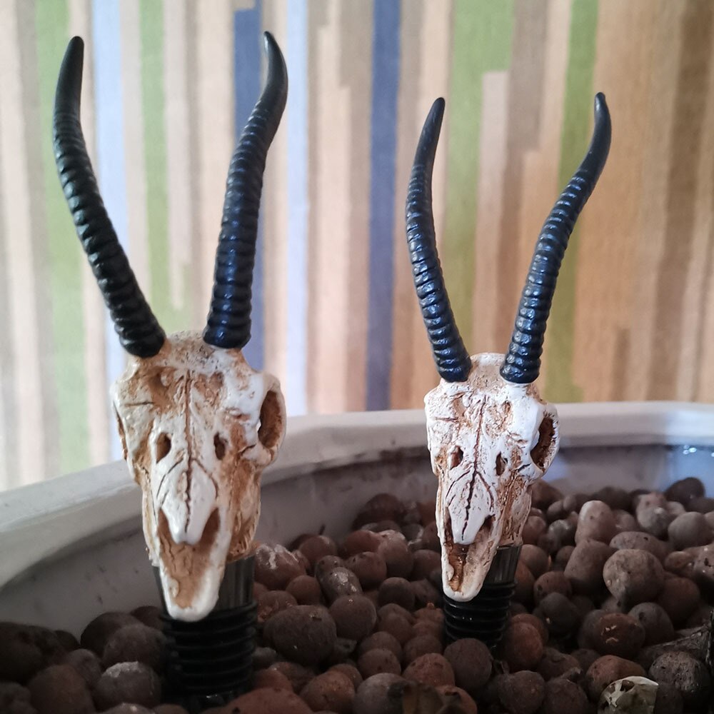 Antilope horn kranium vin flaske prop hjem dekoration vand bøffel kranium rødvin champagne prop