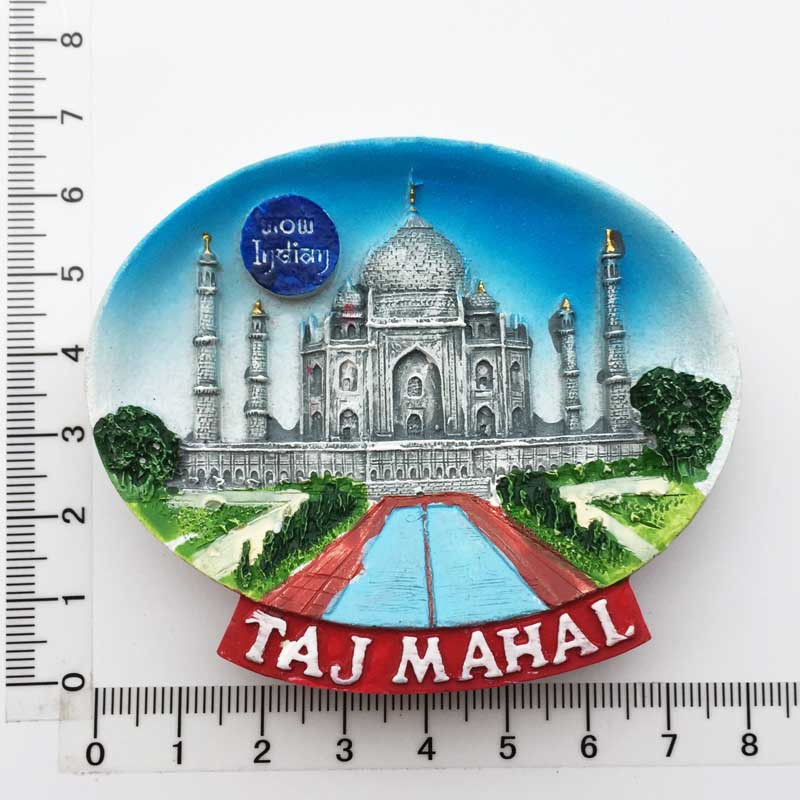 India Travel Souvenir Fridge Magnets Resin Delhi Stupa Taj Mahal Saree Magnetic Refrigerator Stickers Souvenir Crafts
