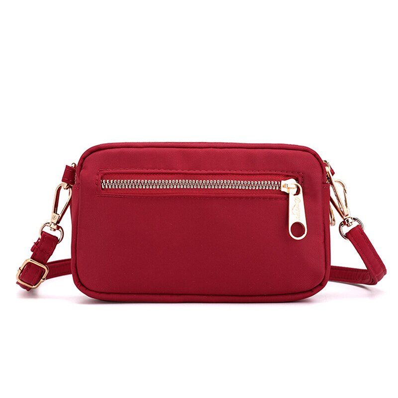 Lkeep Vrouwen Schouder Messenger Bags Nylon Waterdichte Crossbody Zak Boekentassen Mobiele Telefoon Portemonnee Portemonnee Tas Voor Vrouwen: wine red