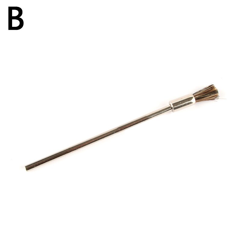100/55mm skaft stålborste 6mm borstar diameter polerborste för miniborr metall rostborttagning dremel roterande verktyg: B -100mm