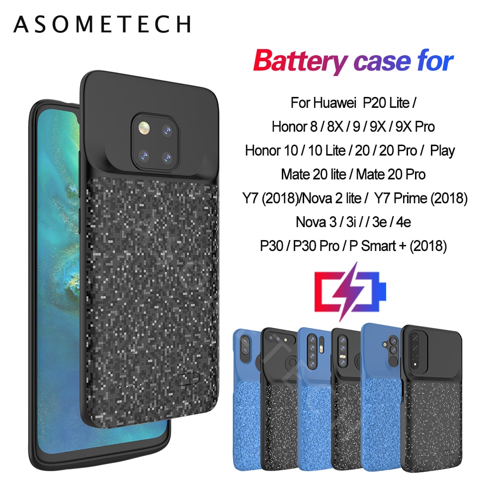 Funda de batería para cargador inalámbrico, funda trasera de 4700mAh para Huawei Mate 20 Pro Nova 3i 4e para Huawei Honor 8 8X 9X Pro 10