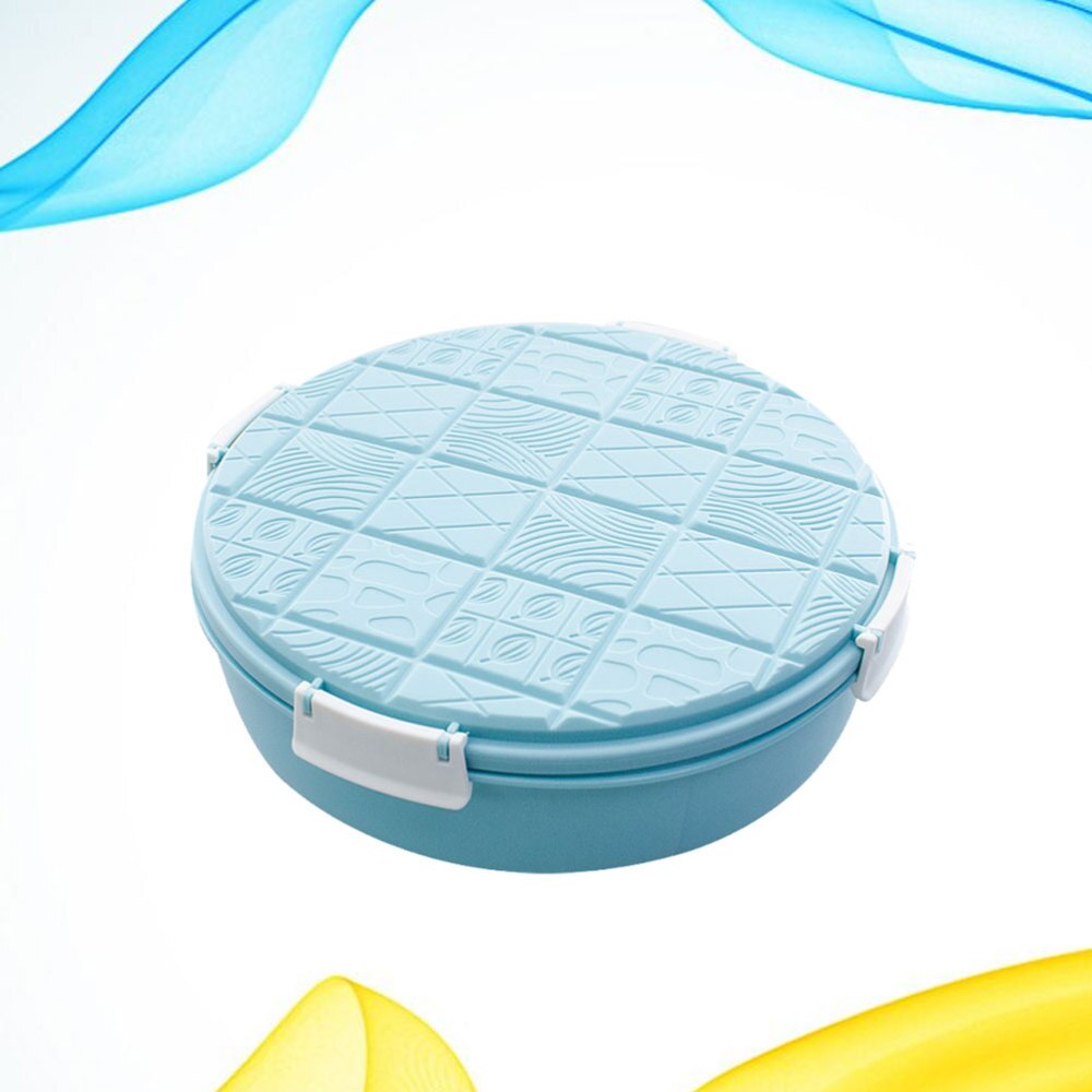 Plateau rond de service de snacks, plateau d'apéritifs, organisateur de fruits secs, plateau de bonbons et noix divisé avec couvercle (bleu): Sky-blue