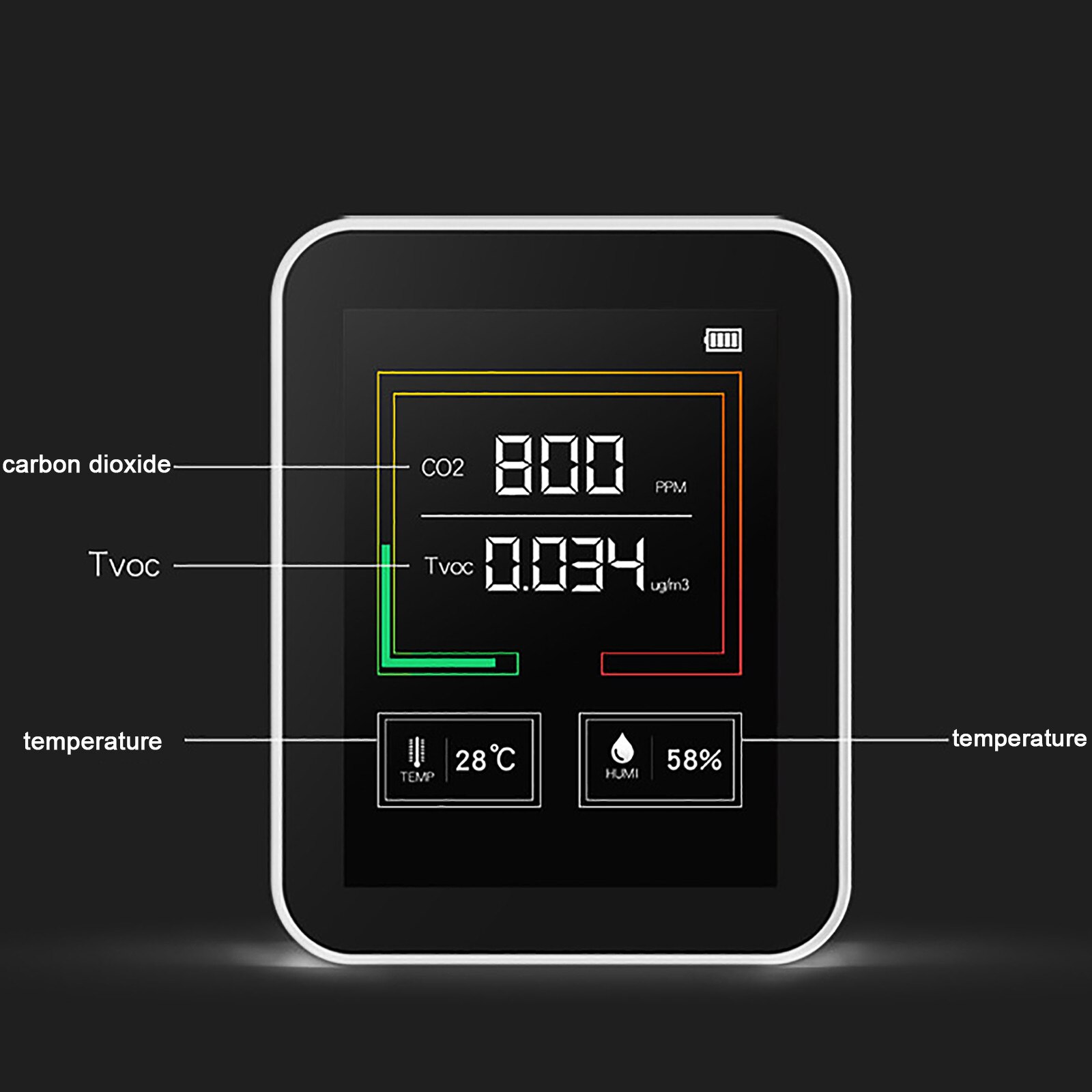 Pm 2,5 Multi-funktionale Luft Verschmutzung Detektor Temperatur CO2 Erkennung TVOC Tester Hohe Präzision Prüfung Werkzeug Für Clever