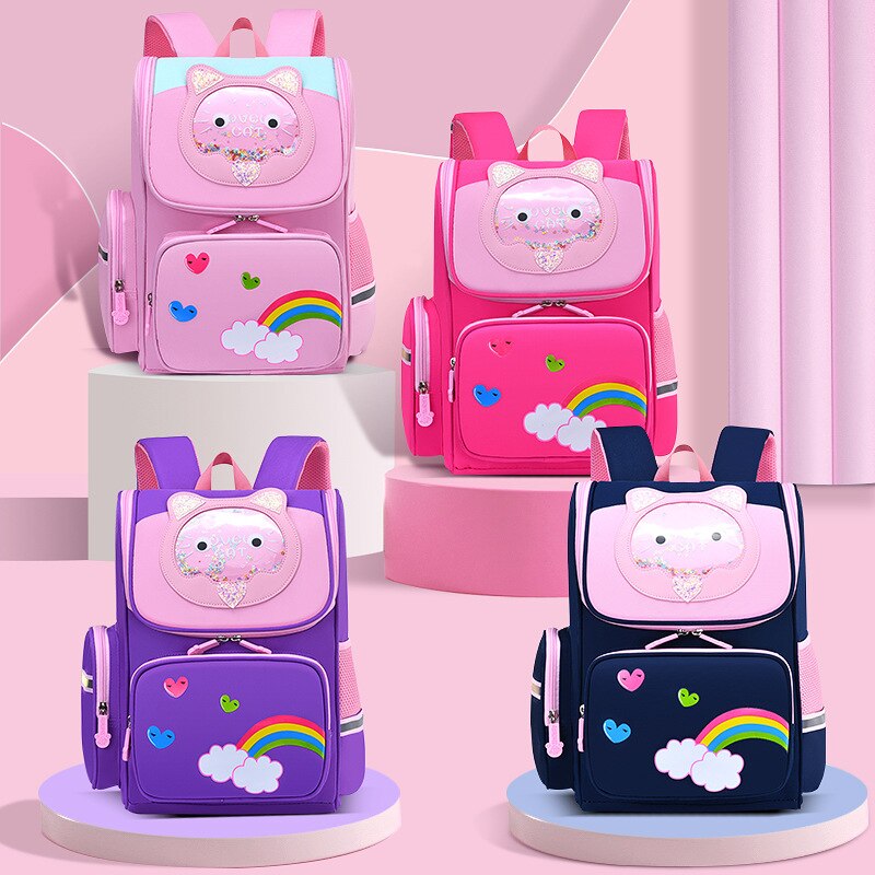 Neue freundlicher Karikatur Rucksäcke Mädchen Schule Taschen 6-12 Jahre freundlicher Nette Rucksack Schul Grundschule Rucksack freundlicher mochila