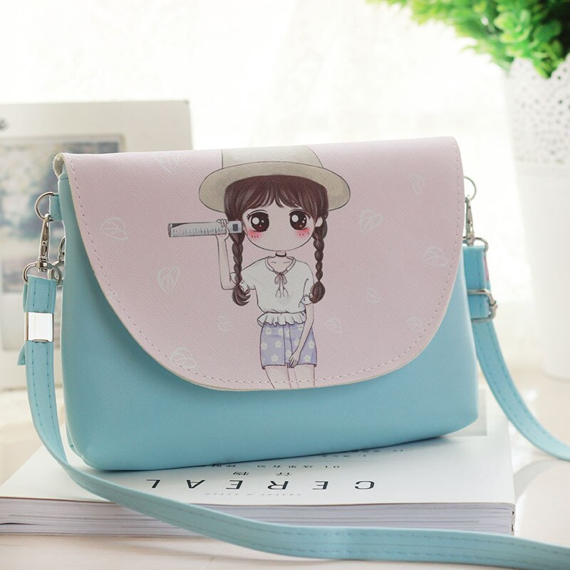 Kids Shoulder Bags Children Girls Messenger Bag Cartoon Printing Princess Handbag Mini PU Leather Crossbody Bags for Child: No18