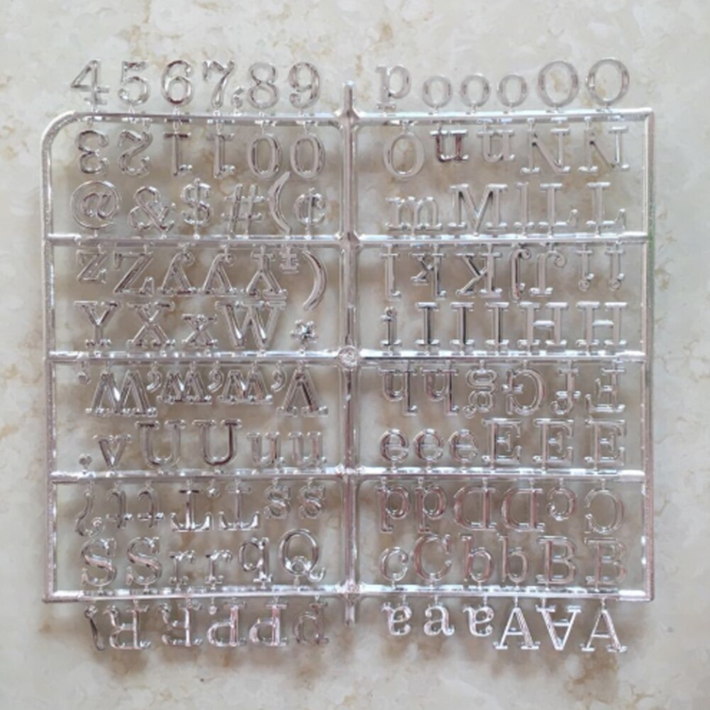 Felt Letter Board Character Login Message Flip Chart Variable Letter Decorative Board Accessories: Silver