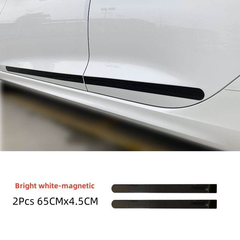 Adhesive-Free/Magnetic Car Door Anti-scratch Strips Black White Rubber Body Side Edge Guard Decoration Protective Stickers: Gold