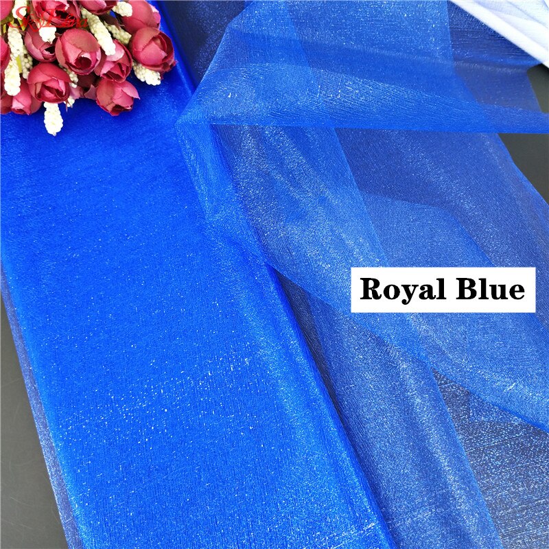 Top! 48CM x 5M Tulle rouleau cristal tissu Organza Tulle rouleau bobine de mariage décoration fête d'anniversaire enfants bébé douche 5ZSH015: royal blue