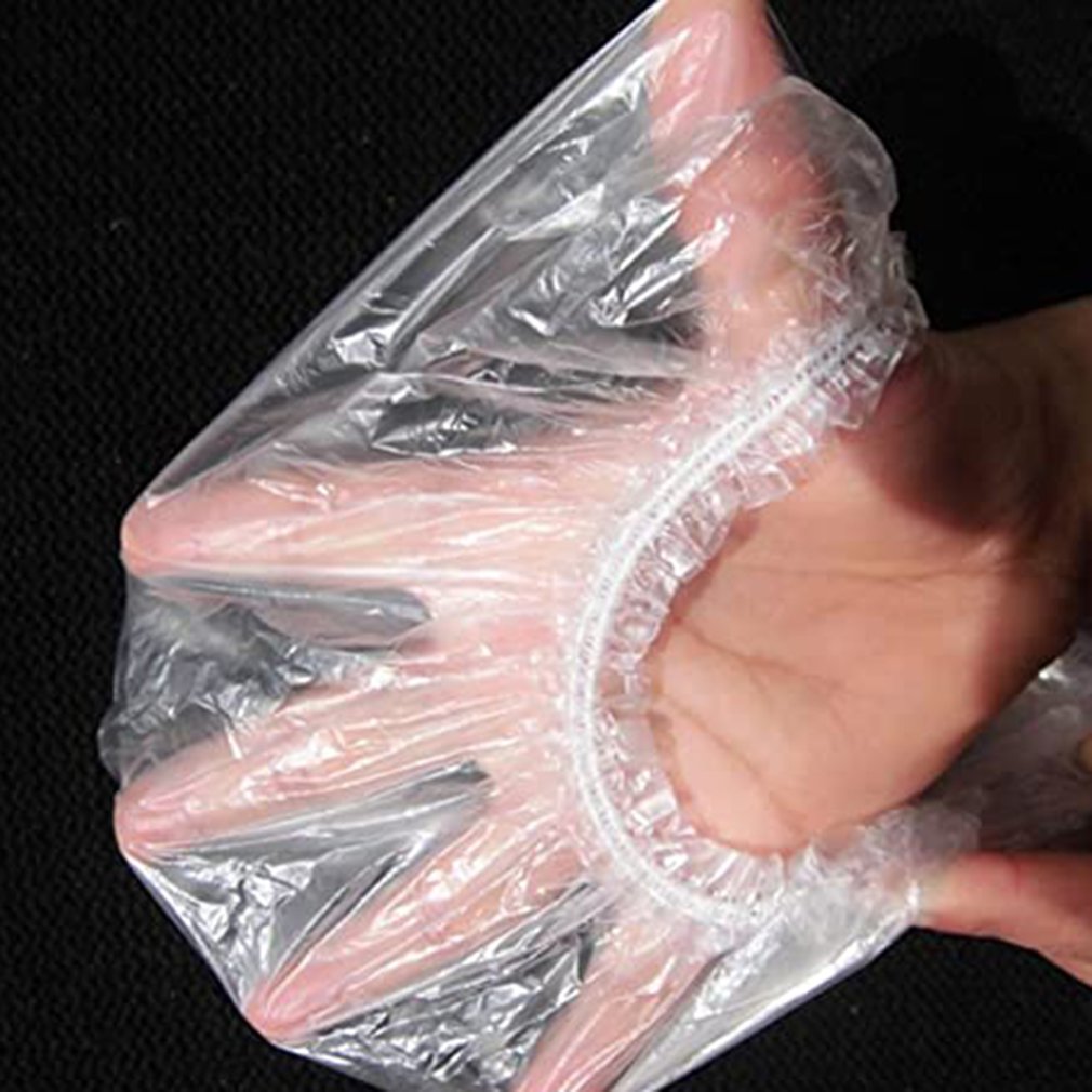 100 stuks wegwerp douchekapjes, wegwerp douchekapjes, transparant elastisch plastic voor badkamer, spa, hotel en kapsalon