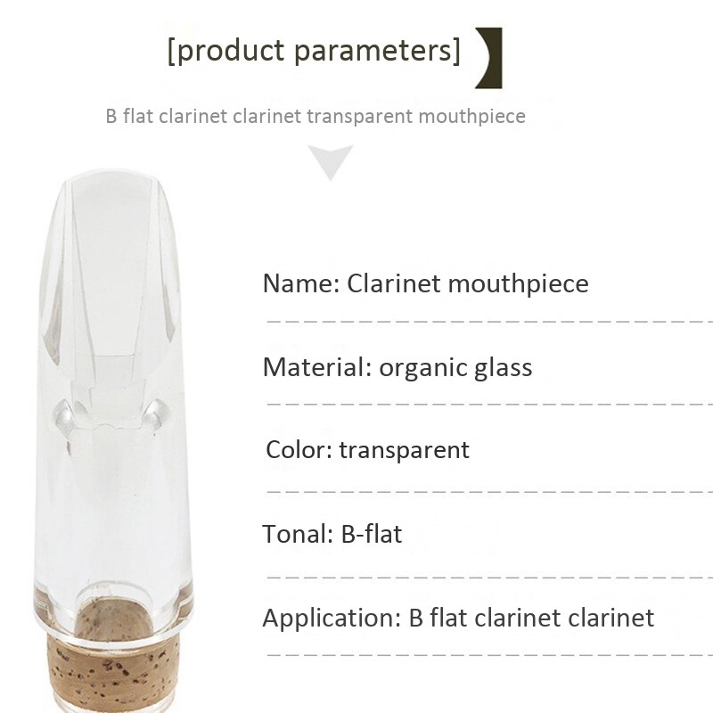 Transparent Bb Clarinet Mouthpiece Woodwind Instruments Part