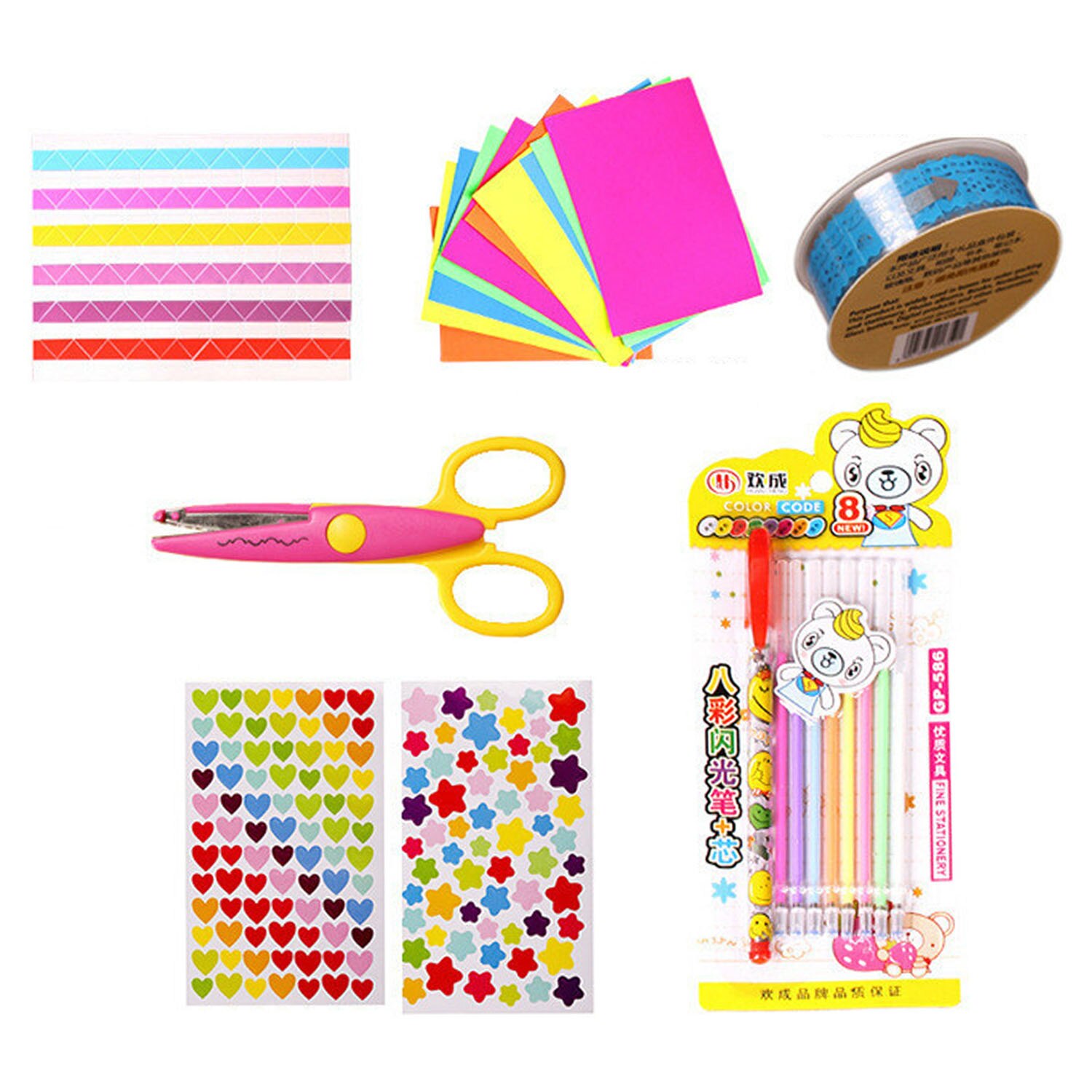 40 Sheets DIY Family Scrapbook Photo Album Kit with Corner Sticker Postcard Tape Scissors for Valentines Christmas Birthday