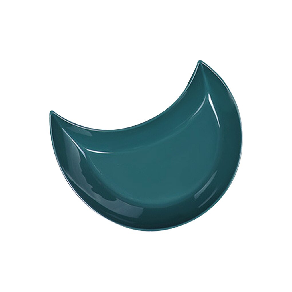 5 Pcs Kitchen Dinner Plates Crescent Shaped White Set Plate Dishes Stackable Food Snack Dinner Dish European Style Platters