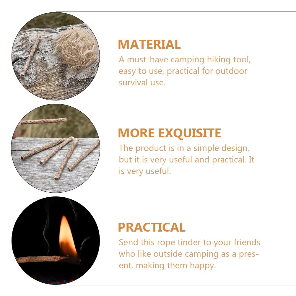 30Pcs Outdoor Fire Ropes Camping Fire Starters Convenient Tinder Ropes Outdoor Supply