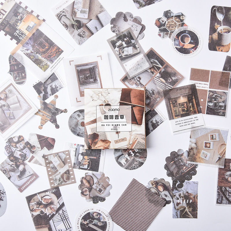XINAHER 80 Pcs/box Vintage INS life Journal paper sticker DIY decoration sticker for album scrapbooking label sticker
