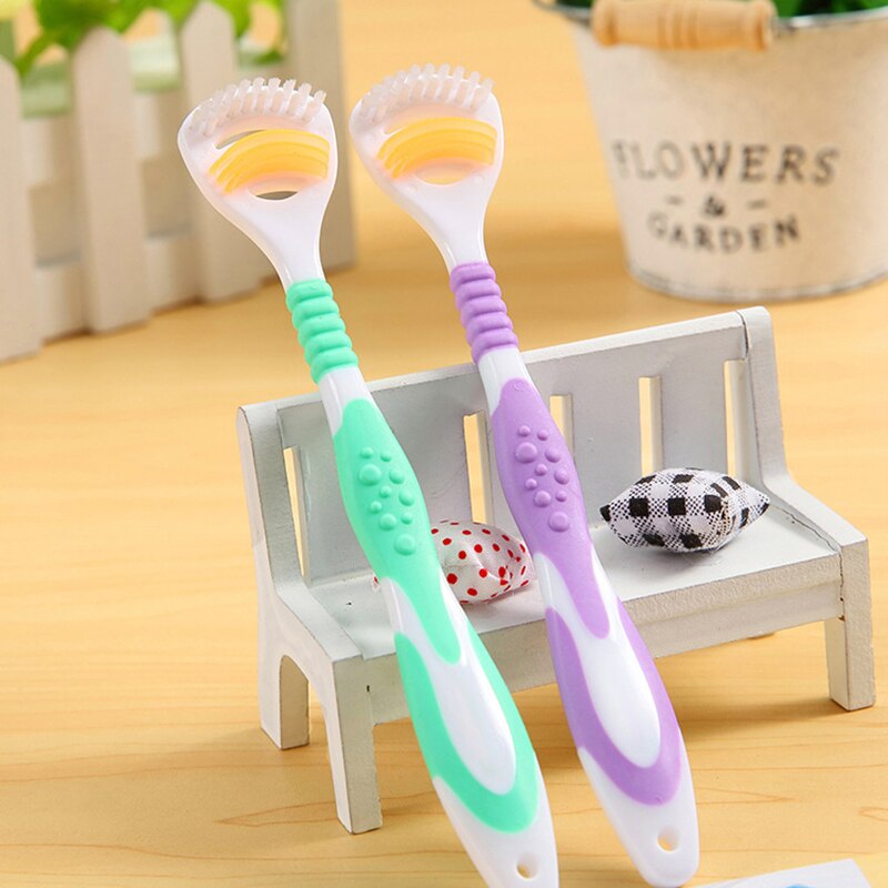 1pc Soft Brush Tongue Cleaner Scraper Oral Care Brush Mouth Tongue Cleaning Fresh Breath Maker Oral Hygiene Care Toothbrush