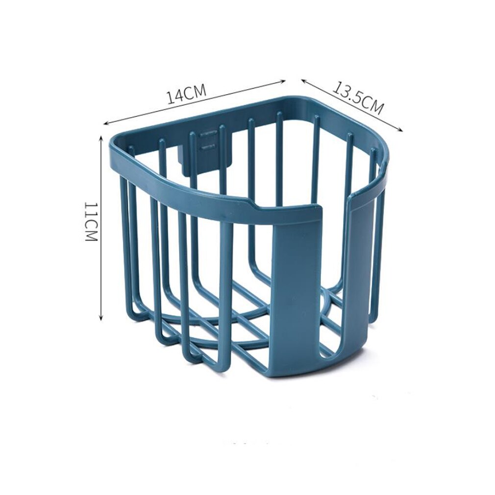 Punch-Gratis Toiletpapier Rack Wc Muur Gemonteerde Toiletrolhouder Tissue Houder Opknoping Handdoeken Badkamer Toiletpapier rack: Blauw