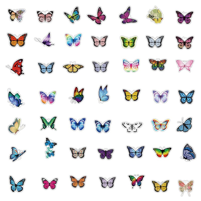 10/50/100 pièces papillon fleur Graffiti autocollants dessin animé guitare coque de téléphone Pad valise tasse Scrapbook journal Skateboard voiture