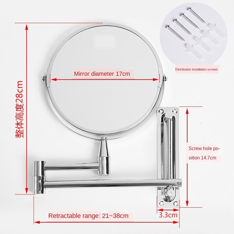 Spegel utdragbar 1 x 5x förstorande smart spegel makeup väggspeglar för vardagsrum badrum spegel skåp  wj606