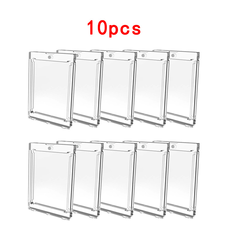 Set 35PT Kartenhalter, magnetisch, Acryl, Stützschutz, Hartplastikhüllen, Sammelvitrine, Baseball, Fußball, Sportkarten: Dark Khaki