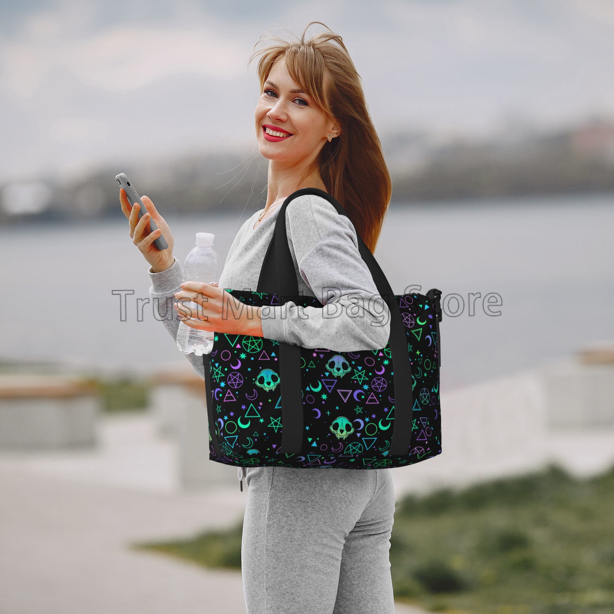 Magic Schedels Print Hand Reistas Multifunctionele Weekender 'S Nachts Tassen Unisex Casual Waterdichte Sport Gym Yoga Bagagetas