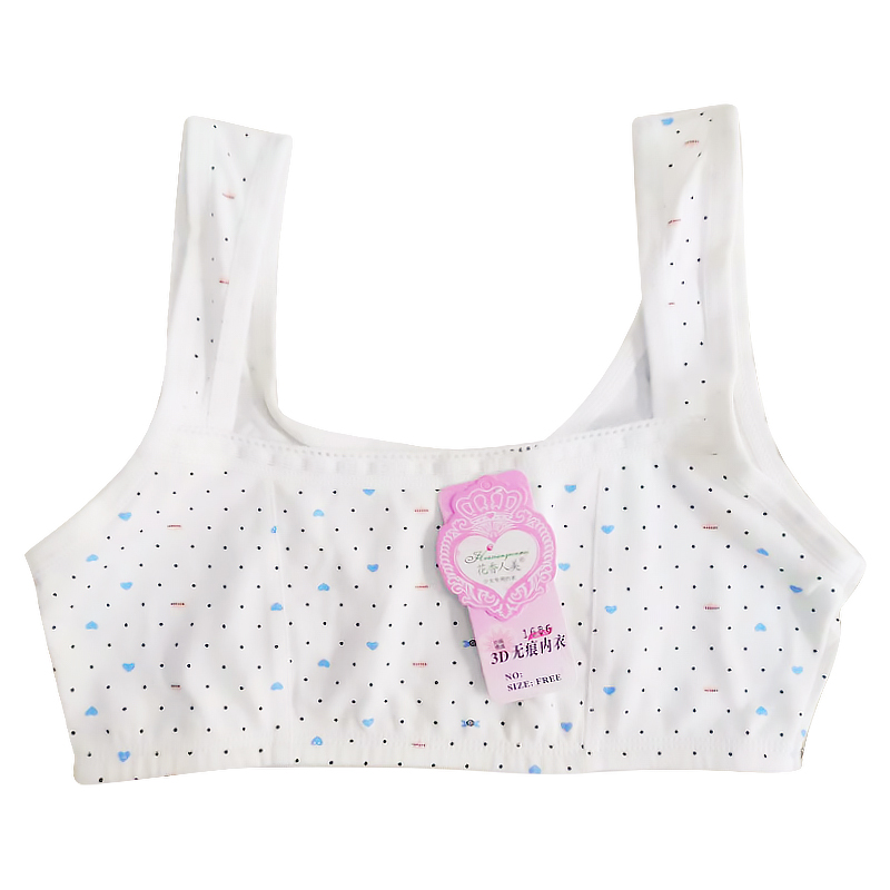 [B232] Backless Beha Meisjes Katoen Mooie Leuke Student Ondergoed Zomer Vest-Stijl Zoete Bloemen Kleine Sling 8-16 Jaar: A