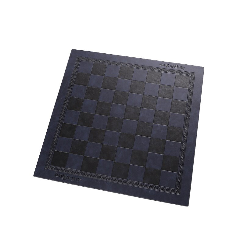 Chess Board Embossed Leather Portable Thermal Insulation Chess Board Ordinary Leather Chess Board: Dark blue
