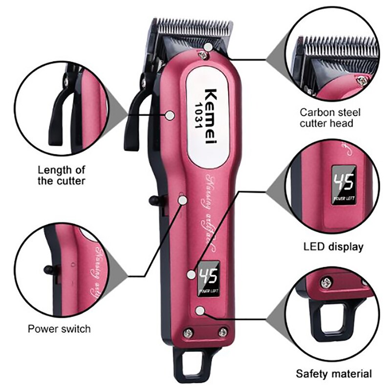 Cord/cordless hair clipper rechargeable hair trimmer for men electric cutter hair cutting machine hair cut barber