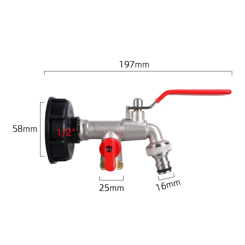 S60 * 6 Ibc Tank Adapter 1000L Ibc Tank Fittingen Tuinslang Connector Vervanging Valve Fitting: 10