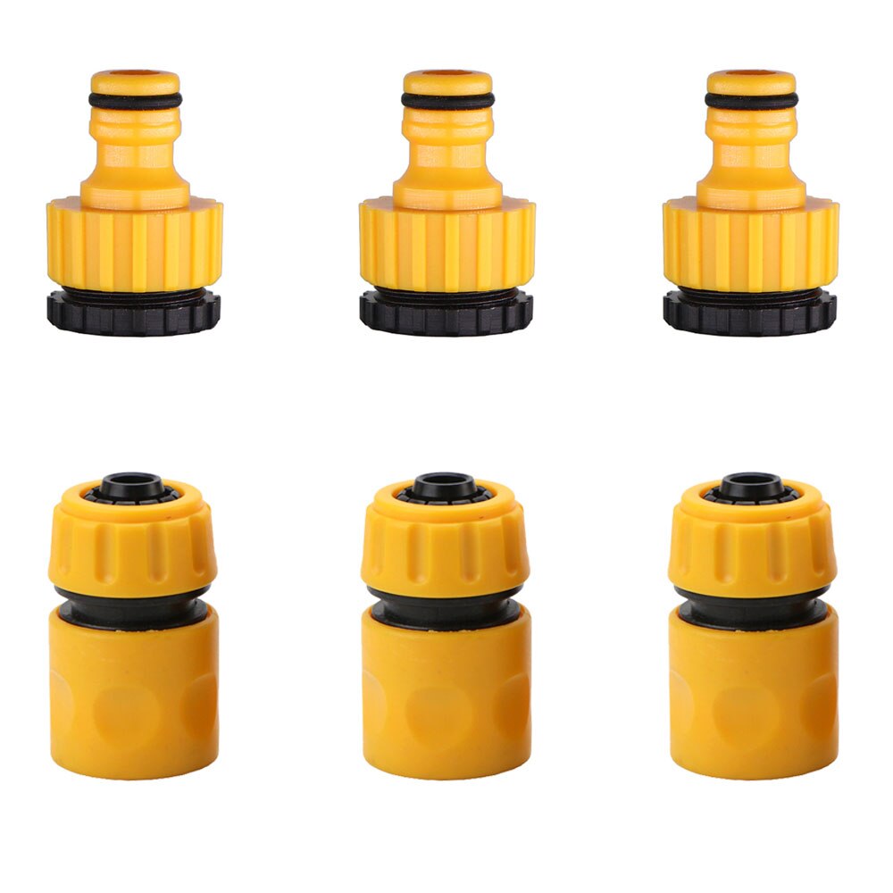 6PCS Garden ABS Quick Hose Connector 1/2" Double Male Coupling Joint Adapter Extender Set for Hose Pipe Tube Water Guns Fitting: Ex6PCS