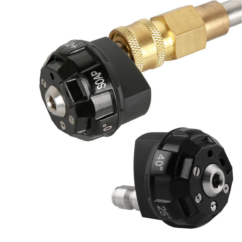 High Pressure Cleaner Car Wash Nozzle Multi-function 6-In-1 Porous Nozzle Linear Fan Foam Head Pressure Washer Nozzle