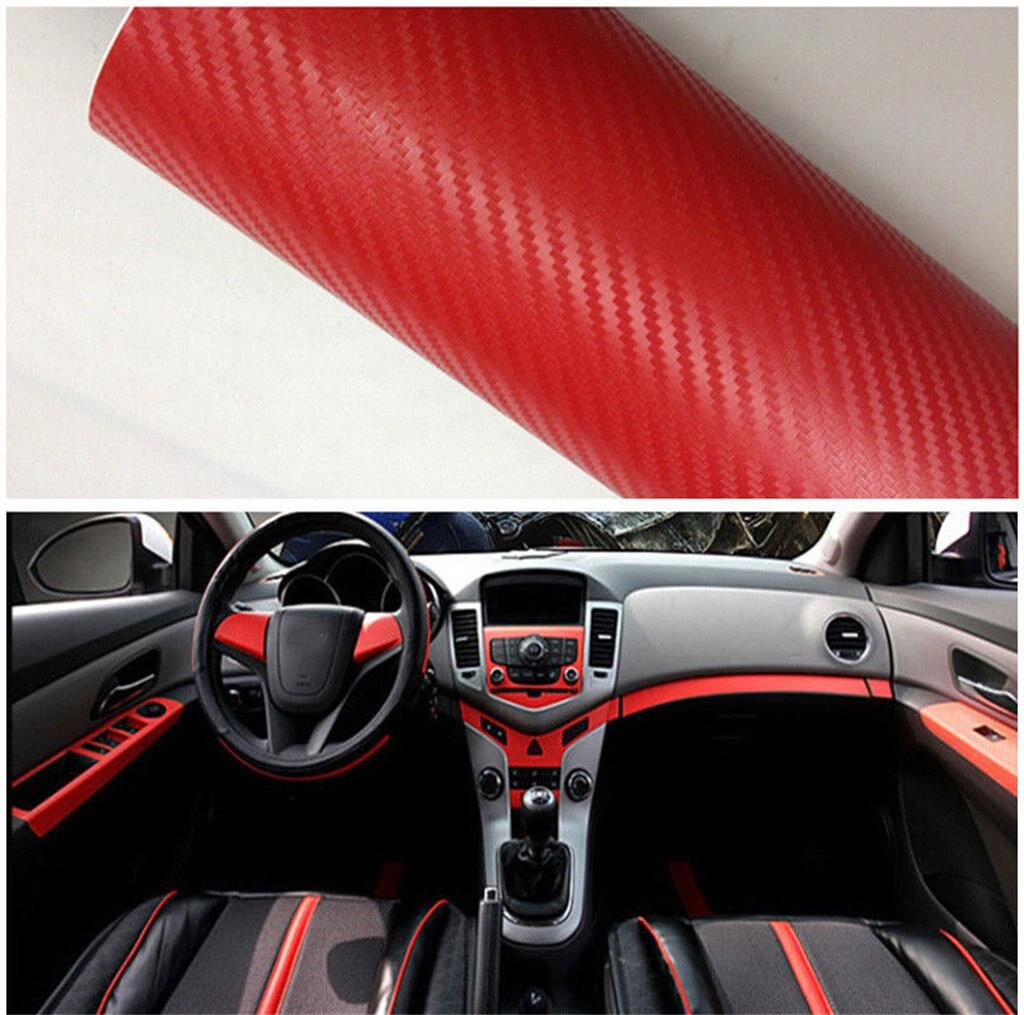 Película de vinilo de fibra de carbono 3D para interior de coche, pegatinas impermeables para decoración de coche y motocicleta