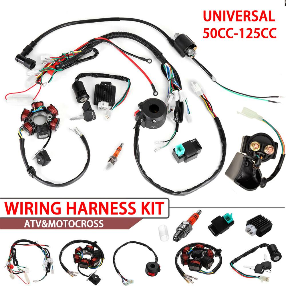 Quad Wire Harness Suitable For 50cc 70cc 90cc 110cc 125cc Chinese Electric Start for ATV electric start assembly Tools