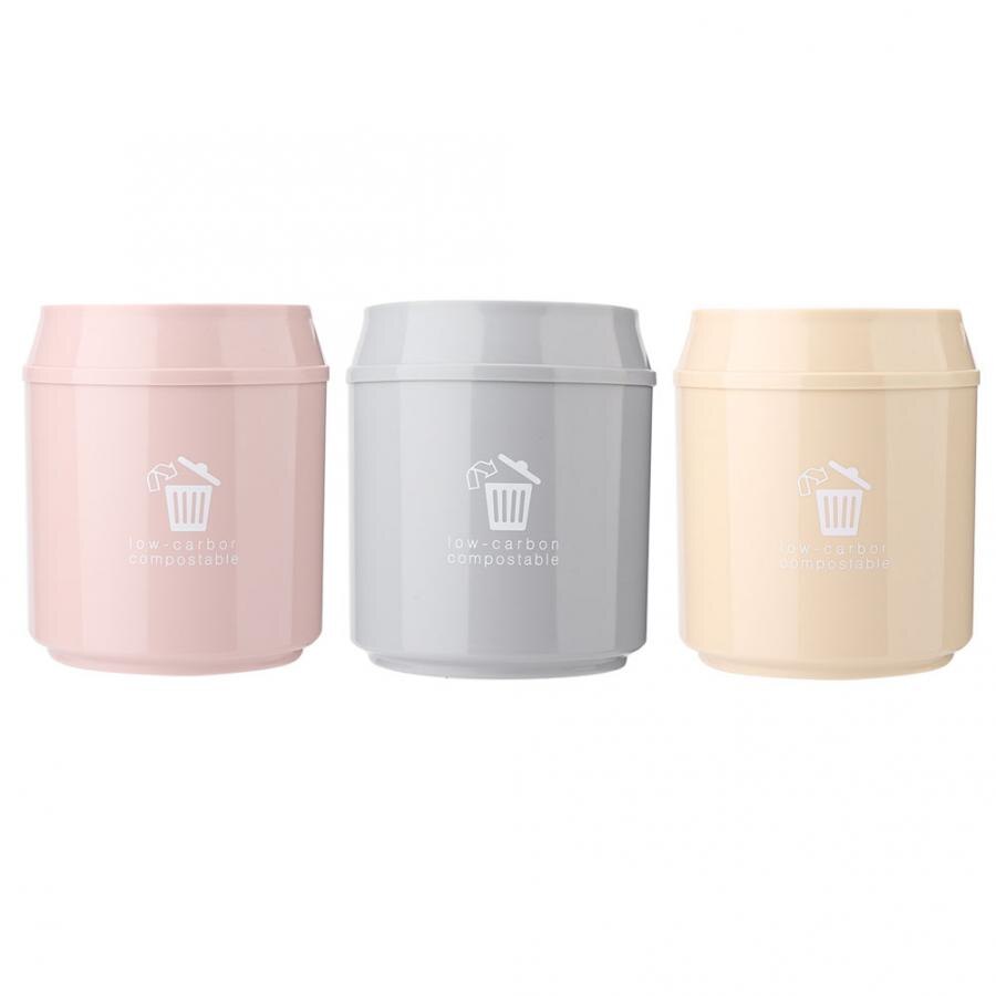 Plastic Kleine Afvalbak Leuke Mini Prullenbak Desktop Trash Mand Tafel Home Office Prullenbak Vuilnisbak Diversen Vat Doos Met deksel