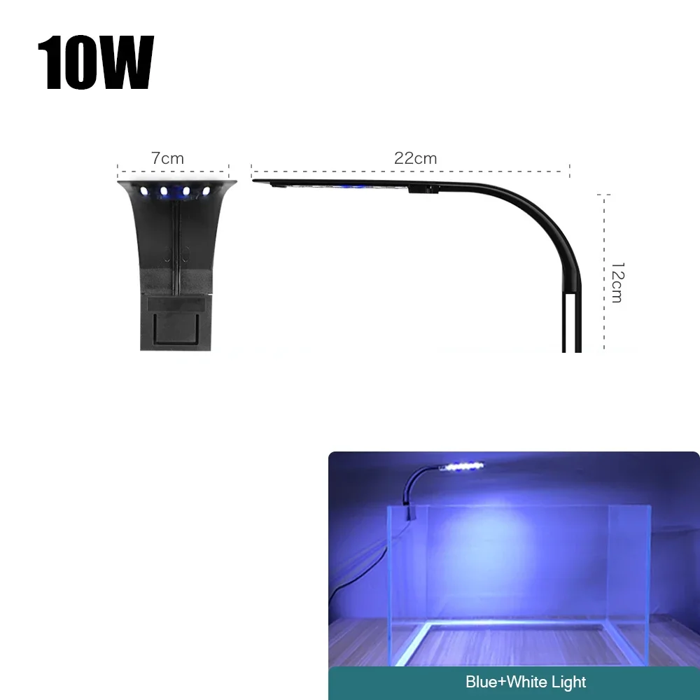 Super Slim LED Aquarium Licht Beleuchtung Pflanzen Wachsen Licht 5W/10W/15W Wasserpflanze Beleuchtung Wasserdichte Clip-on Lampe Für Aquarium: Lila / US-Stecker