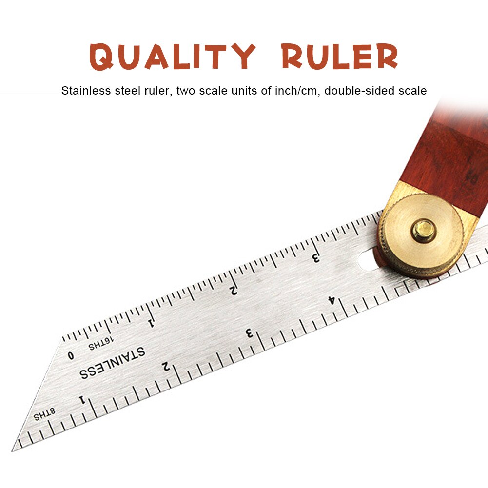 9" Sliding Bevel Gauge Adjustable Gauge Measurement Tool Hardwood Handle Angle Finder Woodworking Tool