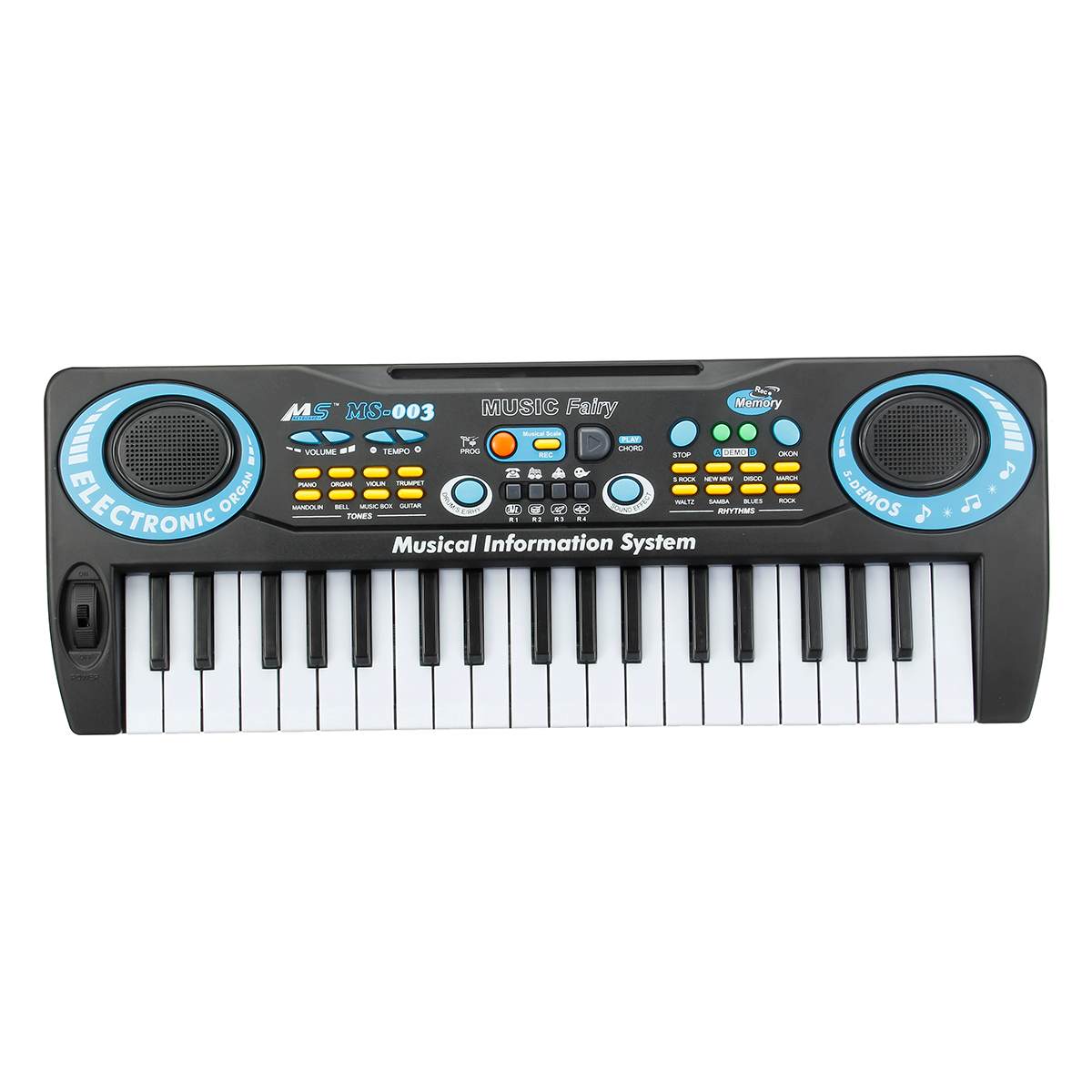 37- nøgle sort digital musik elektronisk tastatur nøglebræt elektrisk klaver børn med mikrofon musikinstrument