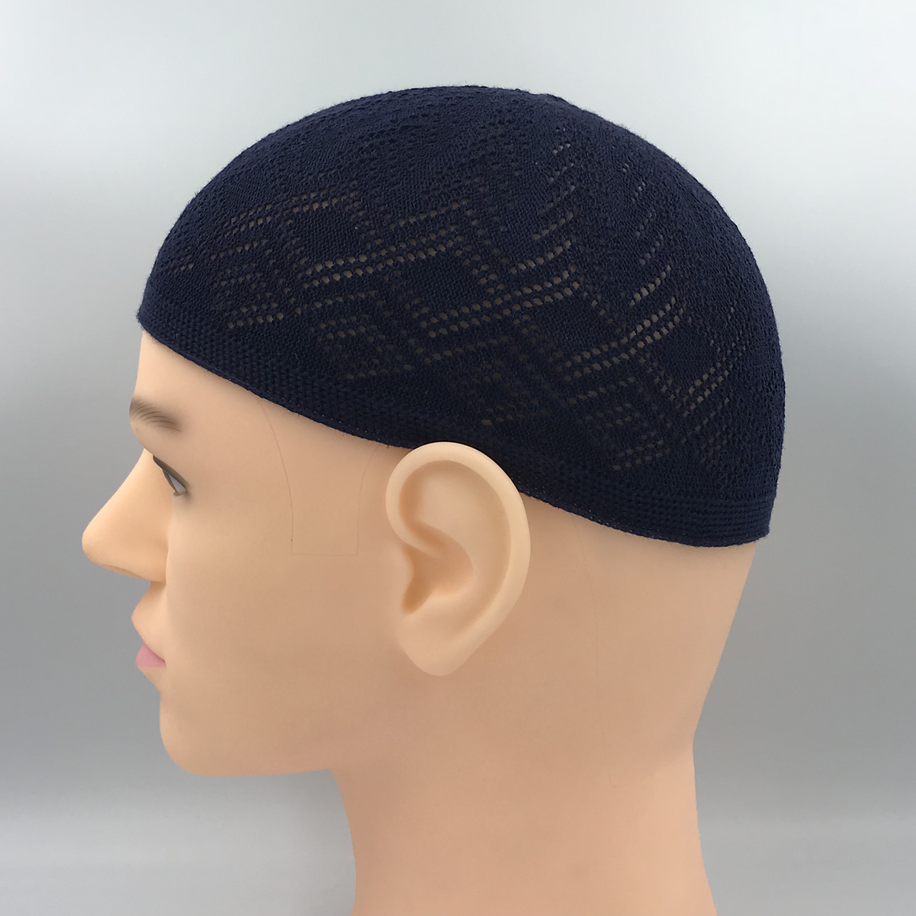 Chapeau de prière musulman or homme islamique Turban indien pour hommes arabie saoudite vêtements Islam Keffiyeh turc Kufi casquette mari écharpe: Marine Bleu