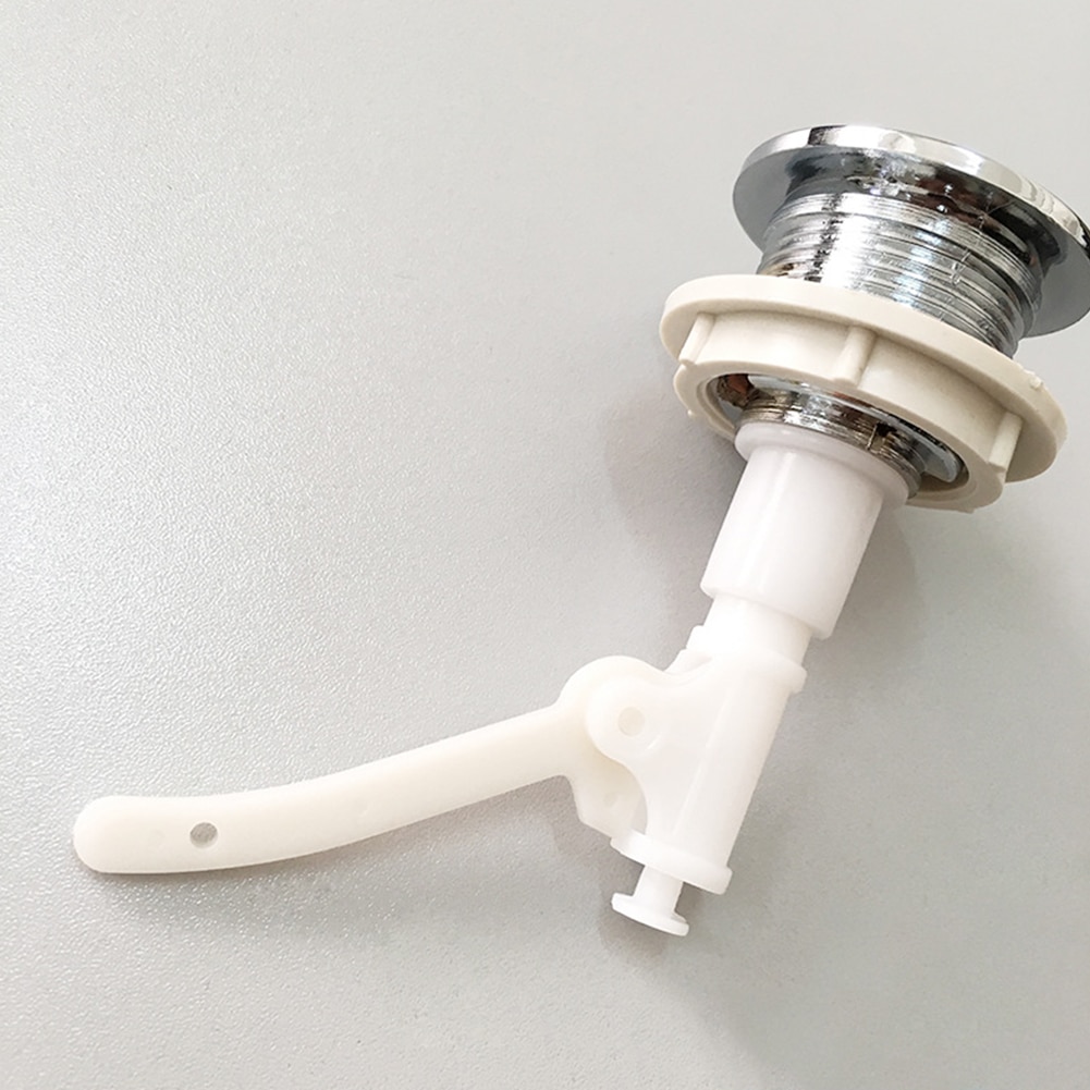 Spring Loaded Toilet Cistern Replacement Easy Install Electroplated Press Type Push Button Round Shape Plumbing Dual Flush