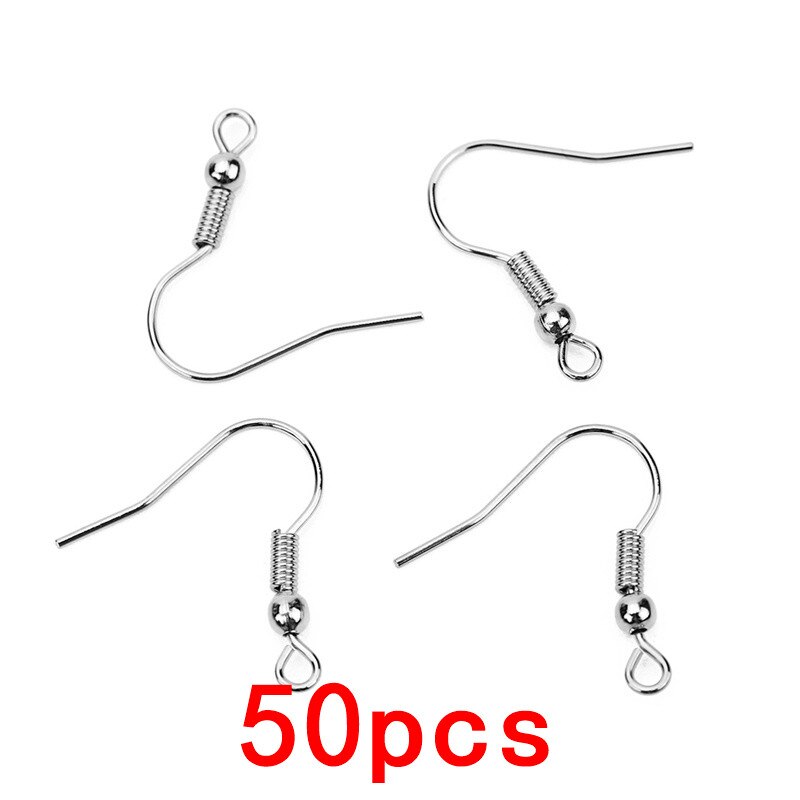 50 Stks/partij Rvs Oorbel Haken Anti Allergie Hypoallergeen Oorbellen Sluiting Draad Voor Diy Sieraden Maken Levert Bevindingen: 1919 Steel