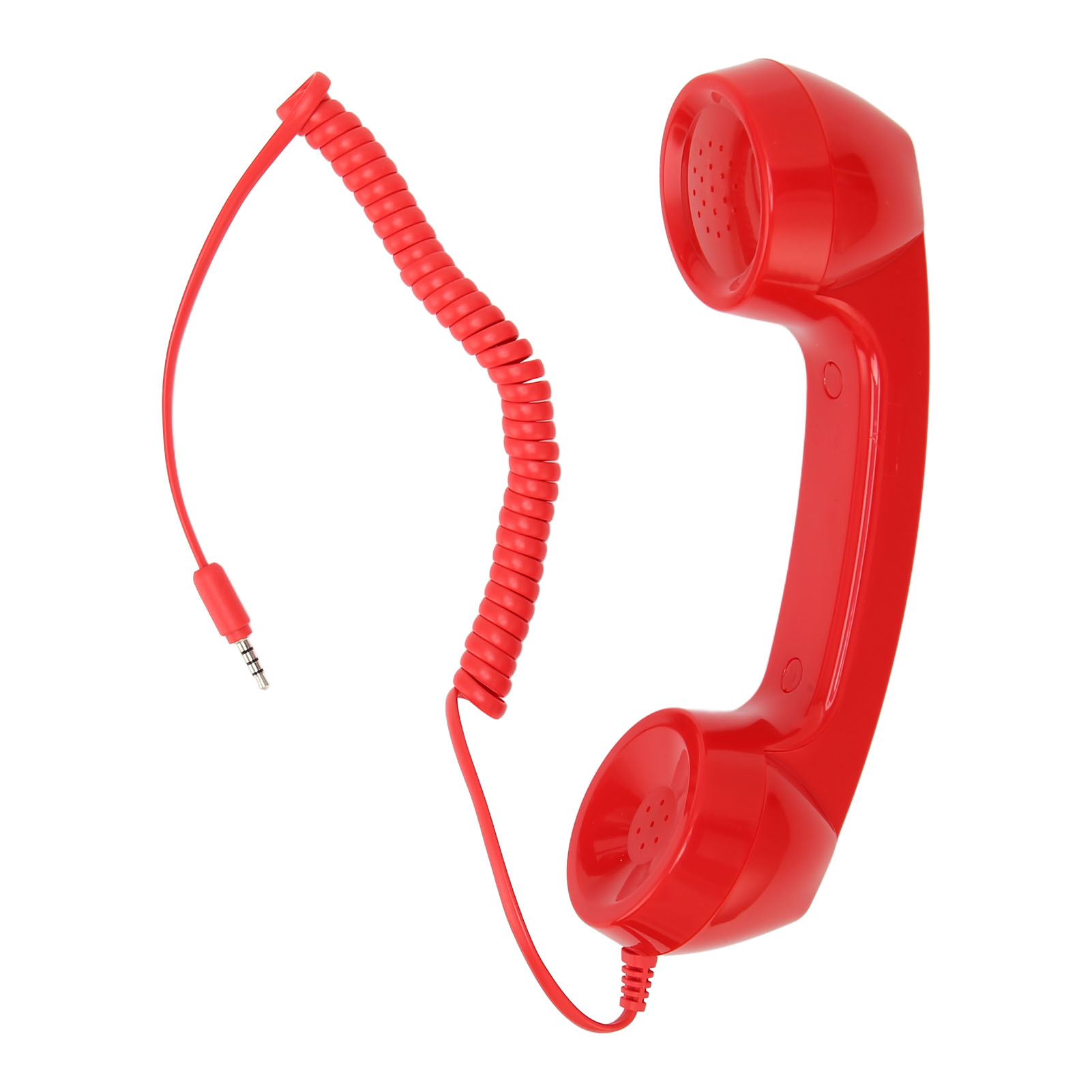 Ricevitore telefonico portatile multifunzione con un clic a prova di radiazioni, ricevitore telefonico retrò per telefoni cellulari e computer: Rosso