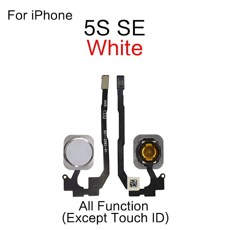 1 sztuk dla iPhone 5S 5SE 6 6S 7 8 Plus strona główna przycisk Flex Cable naprawa części: 5S 5SE White