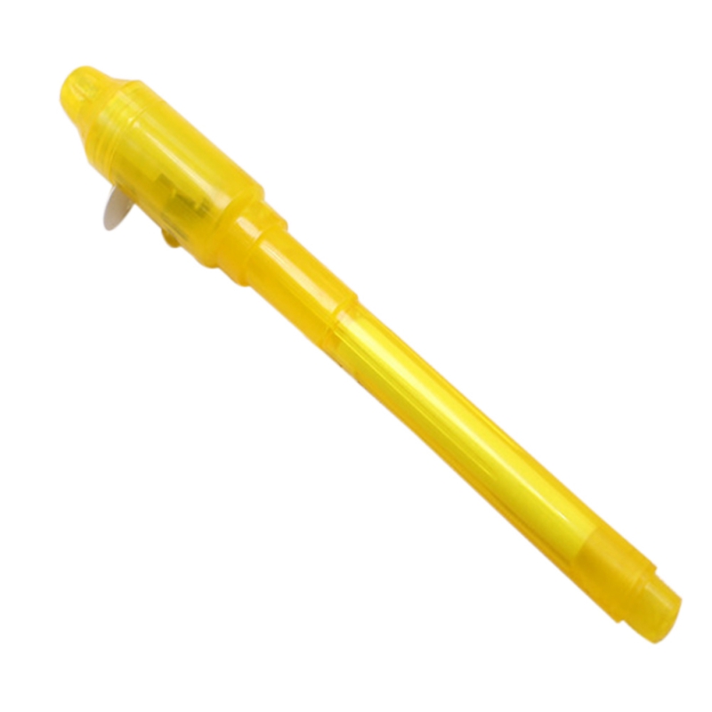 Luminous Light Pen Magic Purple 2 In 1 UV Black Light Combo Drawing Invisible Ink Pen Learning Education Toys For Child: Yellow
