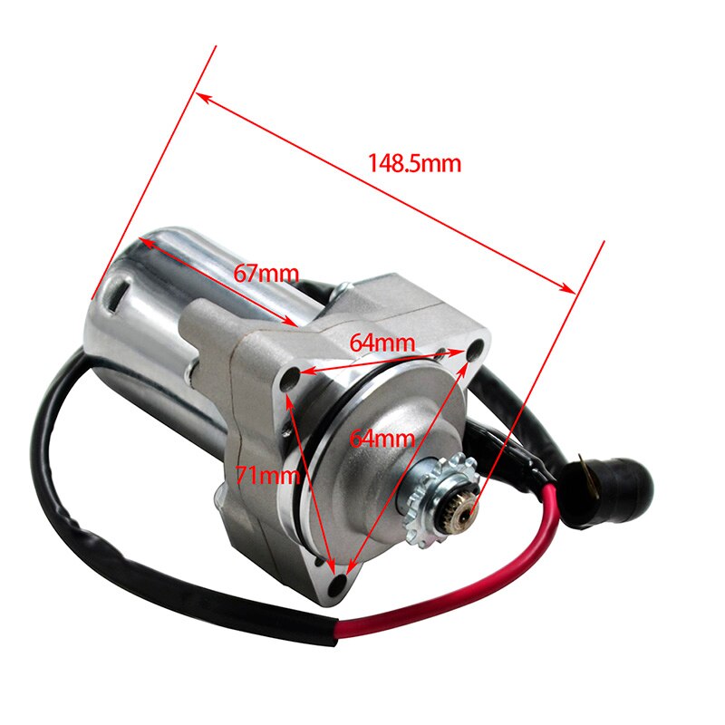 Motorcycle Engine Starter Motor For most Chinese 50cc 70cc 90cc 110cc 125cc Dirt Bikes Go Karts and ATV:3 bolt ATVs Pit Bike
