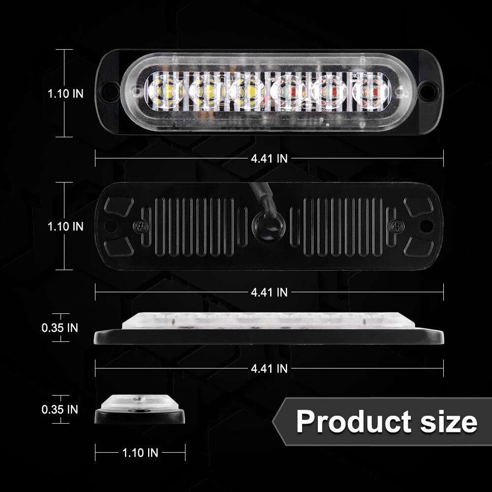 6 LED Auto Strobe Waarschuwingslampje met Synchronisatie 12-24 V politie Emergency Flashing Lightbars Surface Mount Waarschuwing Gevaar lamp