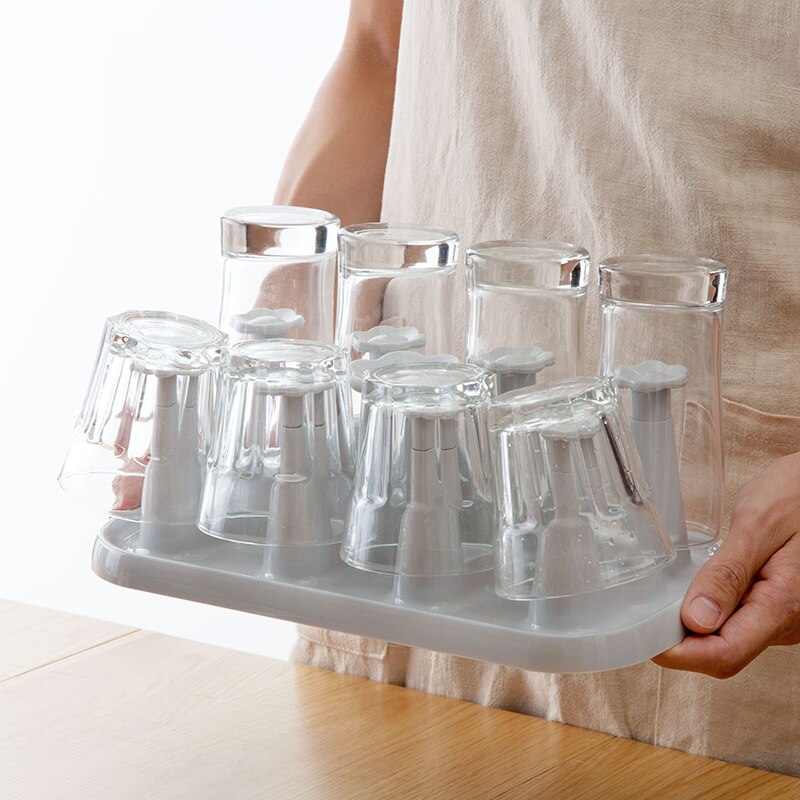 Bloem plastic beker opbergrek bekerhouder huishoudelijke glazen mok lekbak babyfleshouder standaard plank