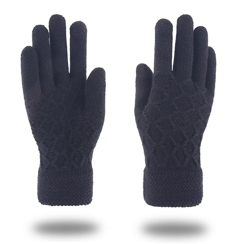 Guantes de invierno para hombre Iwarm, guantes de otoño para pantalla táctil, guantes tejidos que mantienen el calor,: Black no logo